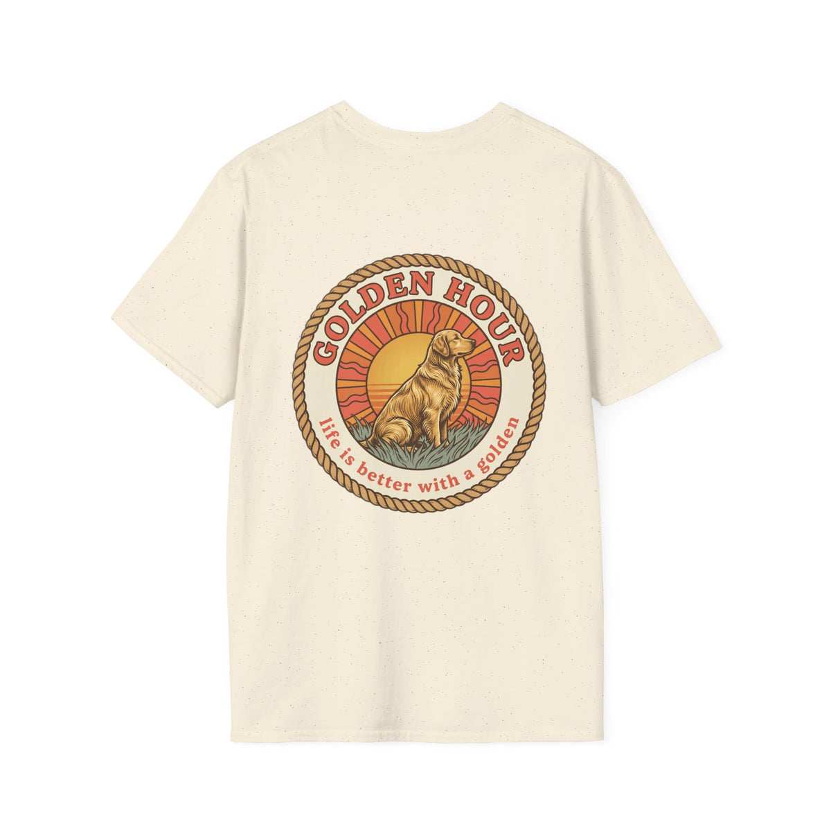 Golden Hour Dog T-Shirt — "Life Is Better With A Golden" Retro Paw Tee