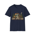 Cabin • Coffee • Calm T-Shirt — Rustic Cabin Coffee Graphic Tee