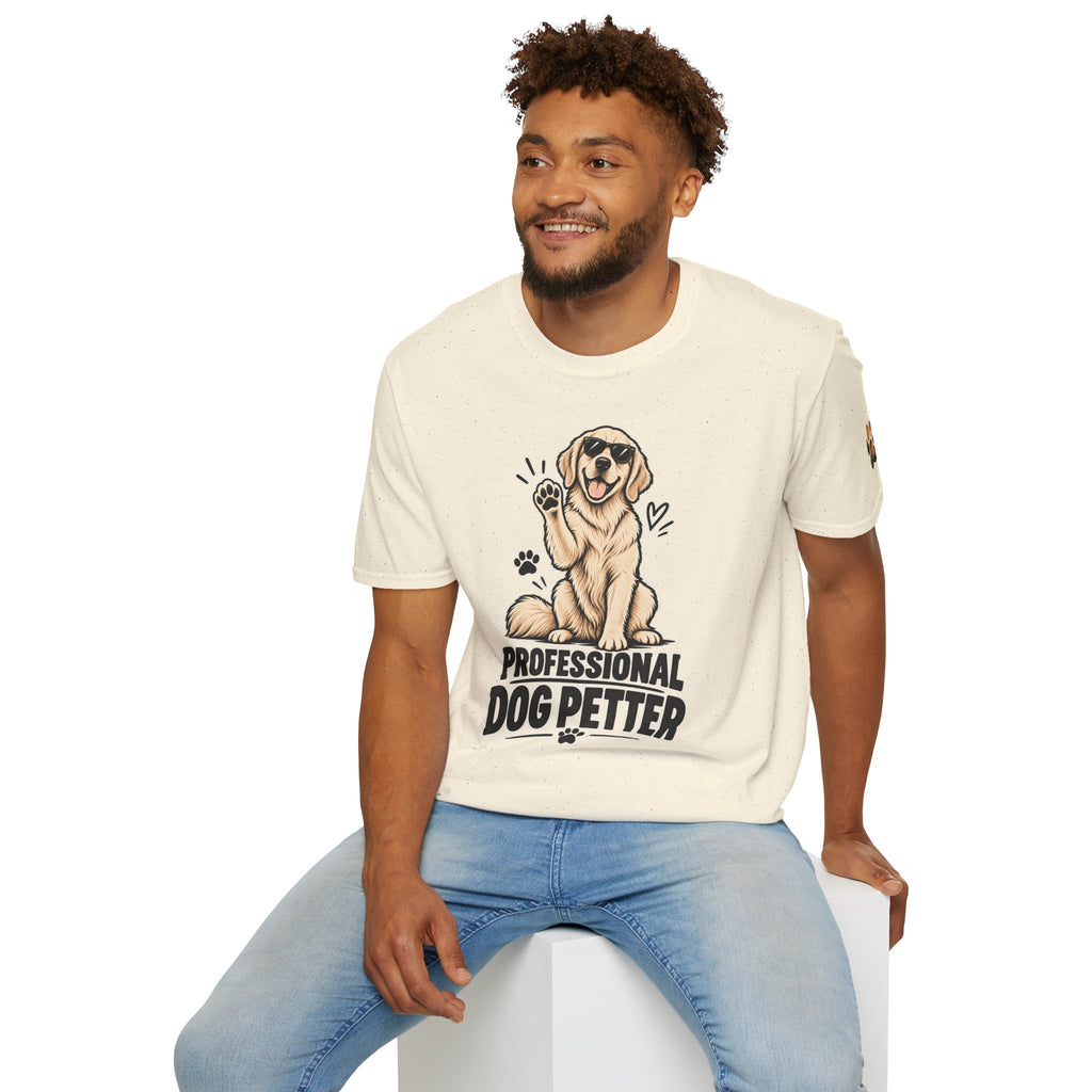 Professional Dog Petter T-Shirt — Cute Golden Retriever Paw Print Tee