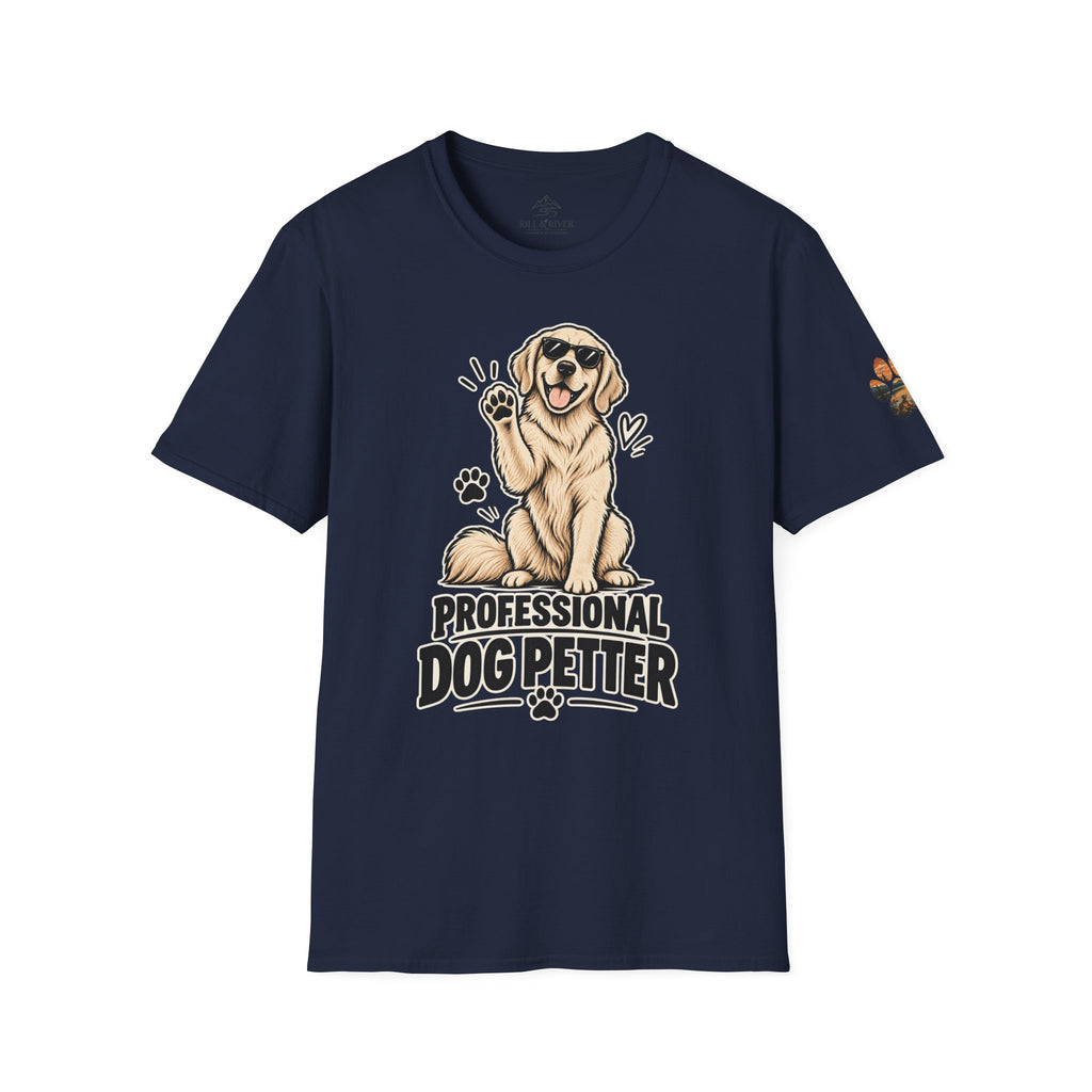 Professional Dog Petter T-Shirt — Cute Golden Retriever Paw Print Tee