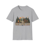 Cabin • Coffee • Calm T-Shirt — Rustic Cabin Coffee Graphic Tee