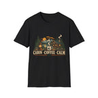Cabin • Coffee • Calm T-Shirt — Rustic Cabin Coffee Graphic Tee