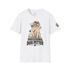 Professional Dog Petter T-Shirt — Cute Golden Retriever Paw Print Tee