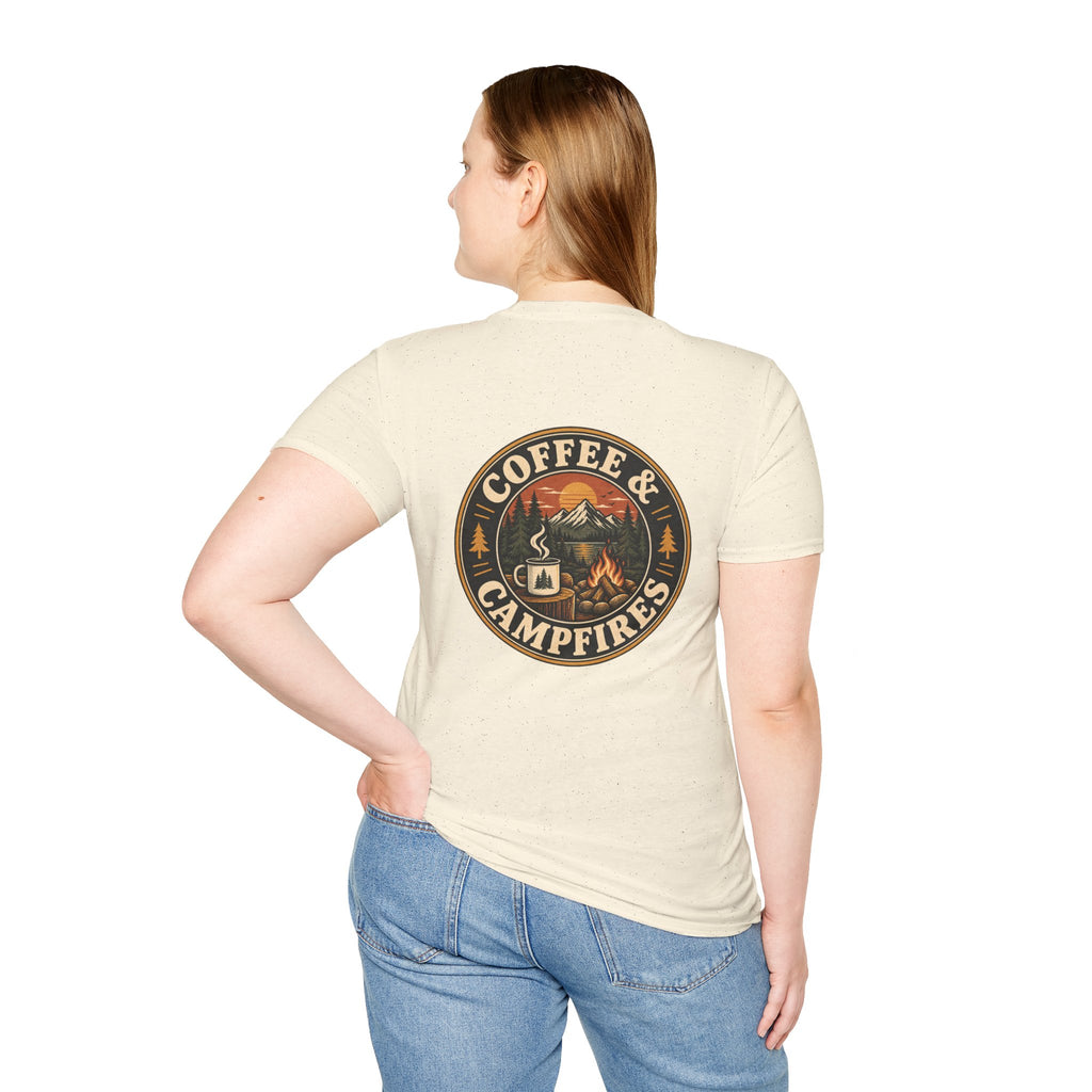 Coffee & Campfires T-Shirt — Vintage Outdoor Camping Graphic Tee