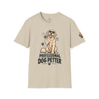Professional Dog Petter T-Shirt — Cute Golden Retriever Paw Print Tee
