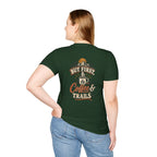 But First Coffee & Trails T-Shirt — Outdoor Coffee Lover Graphic Tee