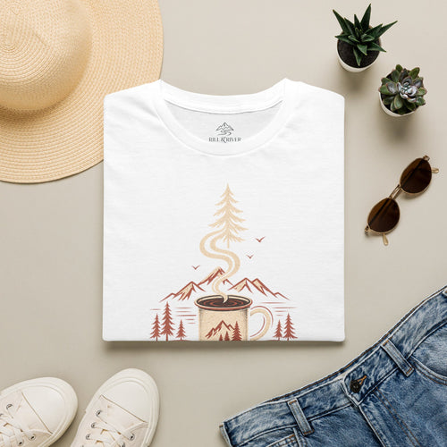 But First Coffee T-Shirt — Vintage Camping Coffee Graphic Tee