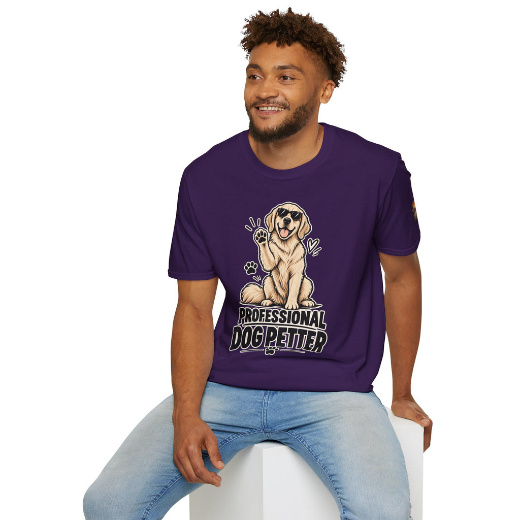Professional Dog Petter T-Shirt — Cute Golden Retriever Paw Print Tee