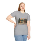 Cabin • Coffee • Calm T-Shirt — Rustic Cabin Coffee Graphic Tee