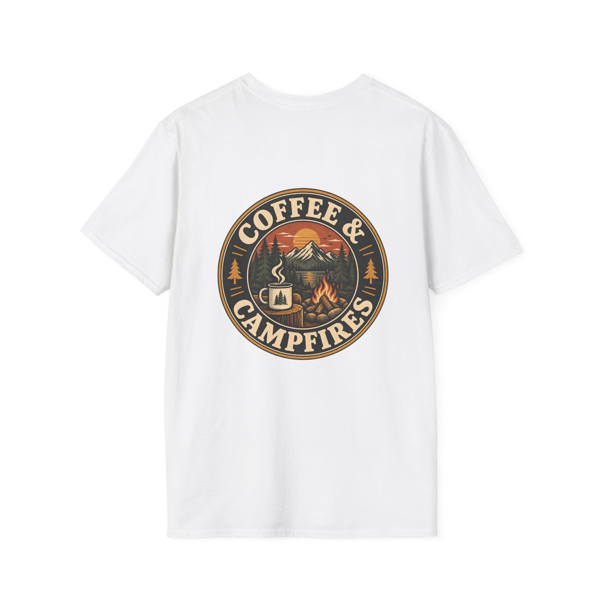 Coffee & Campfires T-Shirt — Vintage Outdoor Camping Graphic Tee