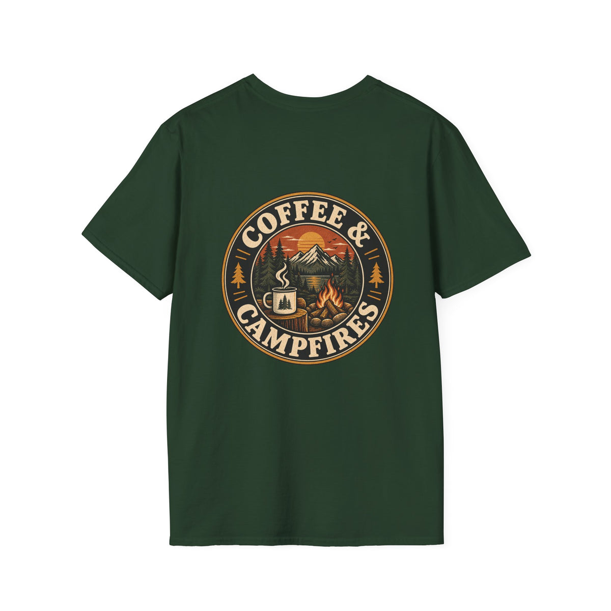 Coffee & Campfires T-Shirt — Vintage Outdoor Camping Graphic Tee