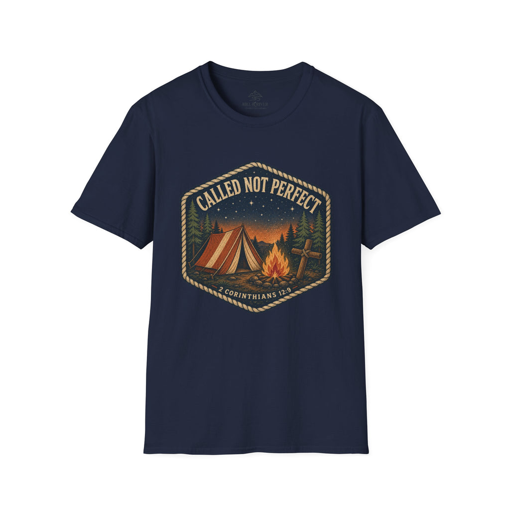 Called Not Perfect Camping T-Shirt – Christian Camping Campfire Design