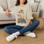 Professional Dog Petter T-Shirt — Cute Golden Retriever Paw Print Tee
