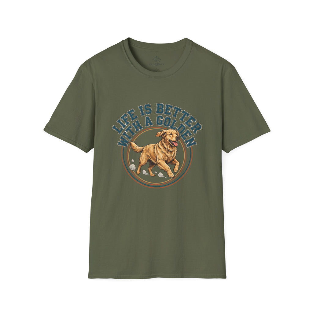 Copy of Life Is Better With a Golden T-Shirt — Golden Retriever Dog Lover Tee