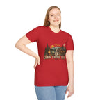 Cabin • Coffee • Calm T-Shirt — Rustic Cabin Coffee Graphic Tee