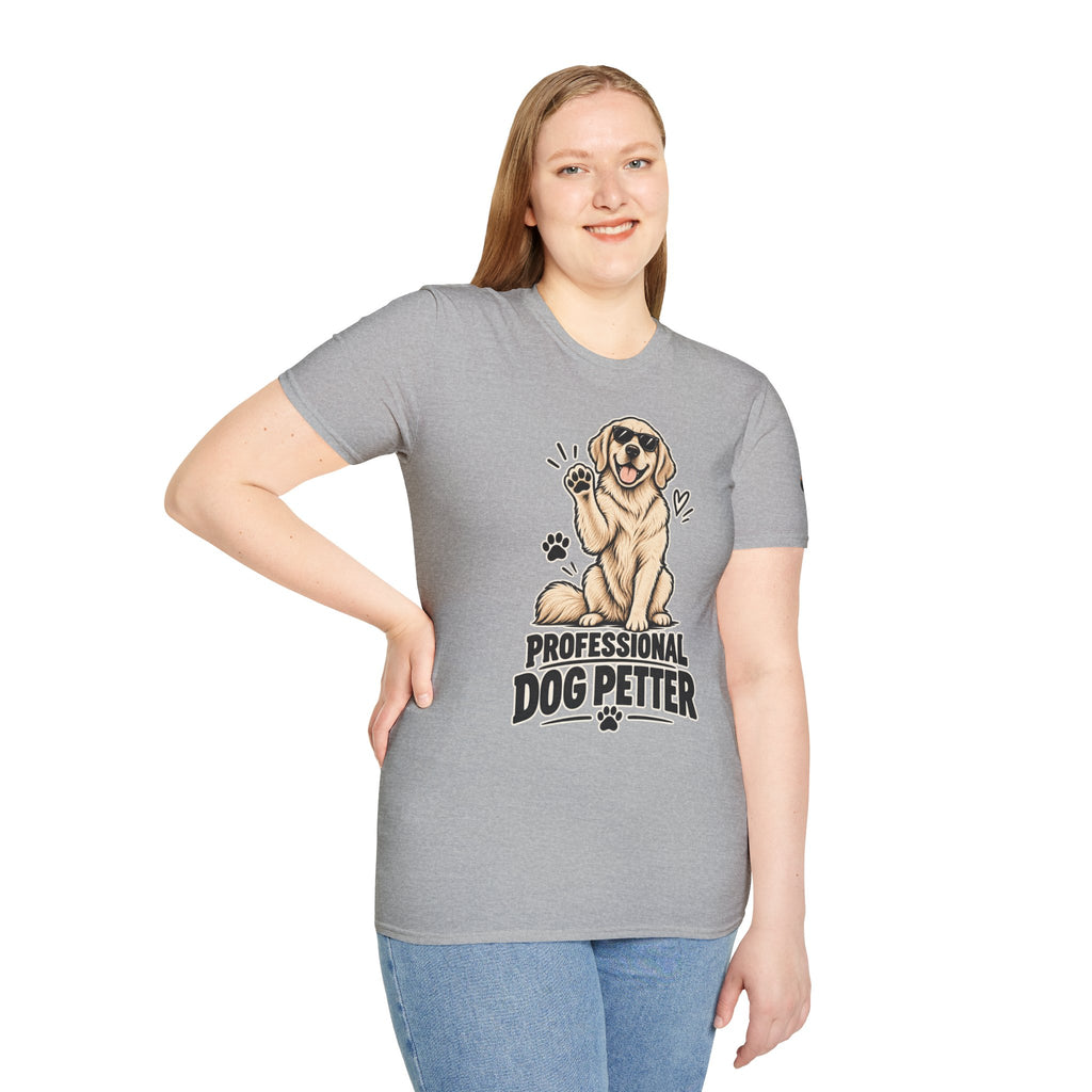 Professional Dog Petter T-Shirt — Cute Golden Retriever Paw Print Tee