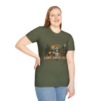 Cabin • Coffee • Calm T-Shirt — Rustic Cabin Coffee Graphic Tee