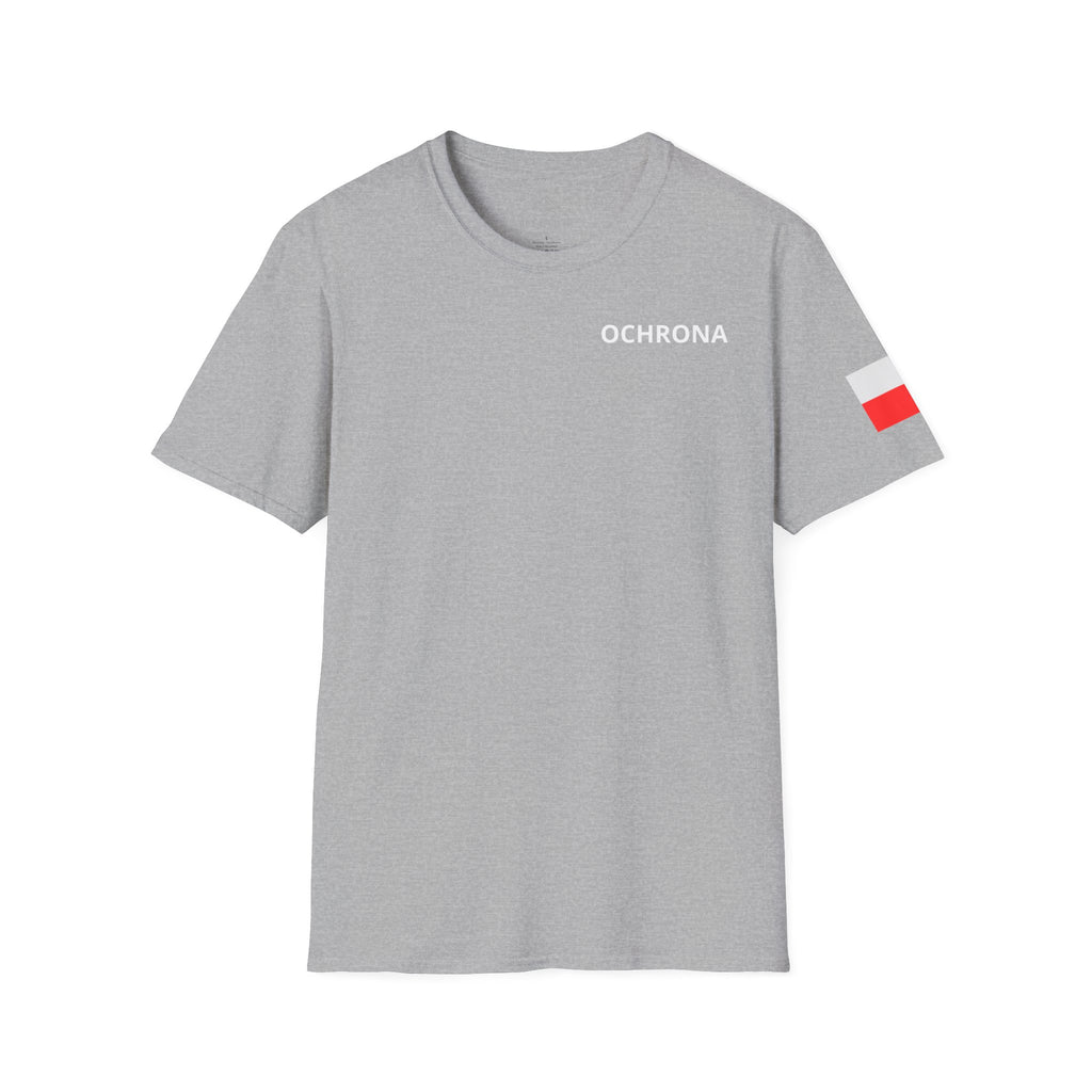 OCHRONA Security T‑Shirt — Polish Flag Sleeve Guard Tee