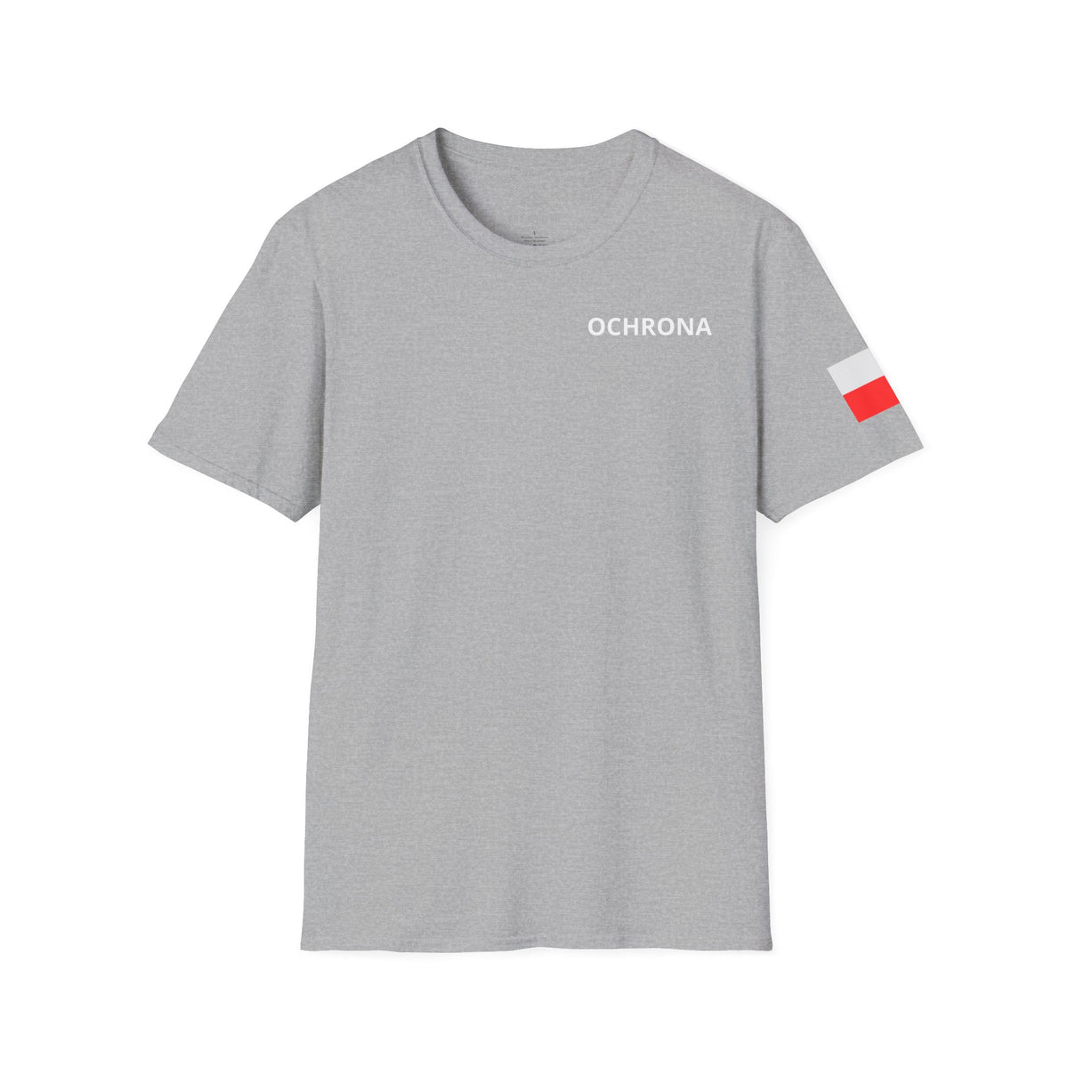OCHRONA Security T‑Shirt — Polish Flag Sleeve Guard Tee