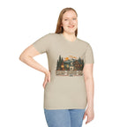 Cabin • Coffee • Calm T-Shirt — Rustic Cabin Coffee Graphic Tee