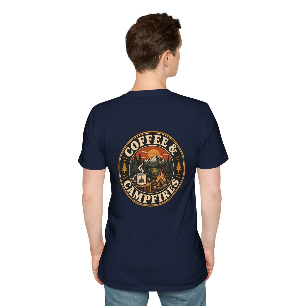 Coffee & Campfires T-Shirt — Vintage Outdoor Camping Graphic Tee