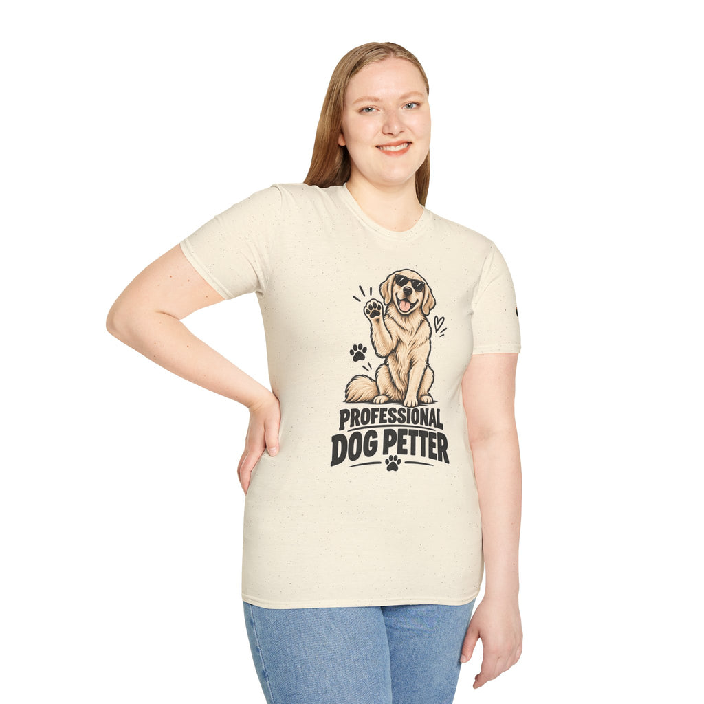 Professional Dog Petter T-Shirt — Cute Golden Retriever Paw Print Tee