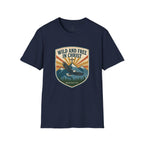 Christian Outdoors T-Shirt — "Wild and Free in Christ" Graphic