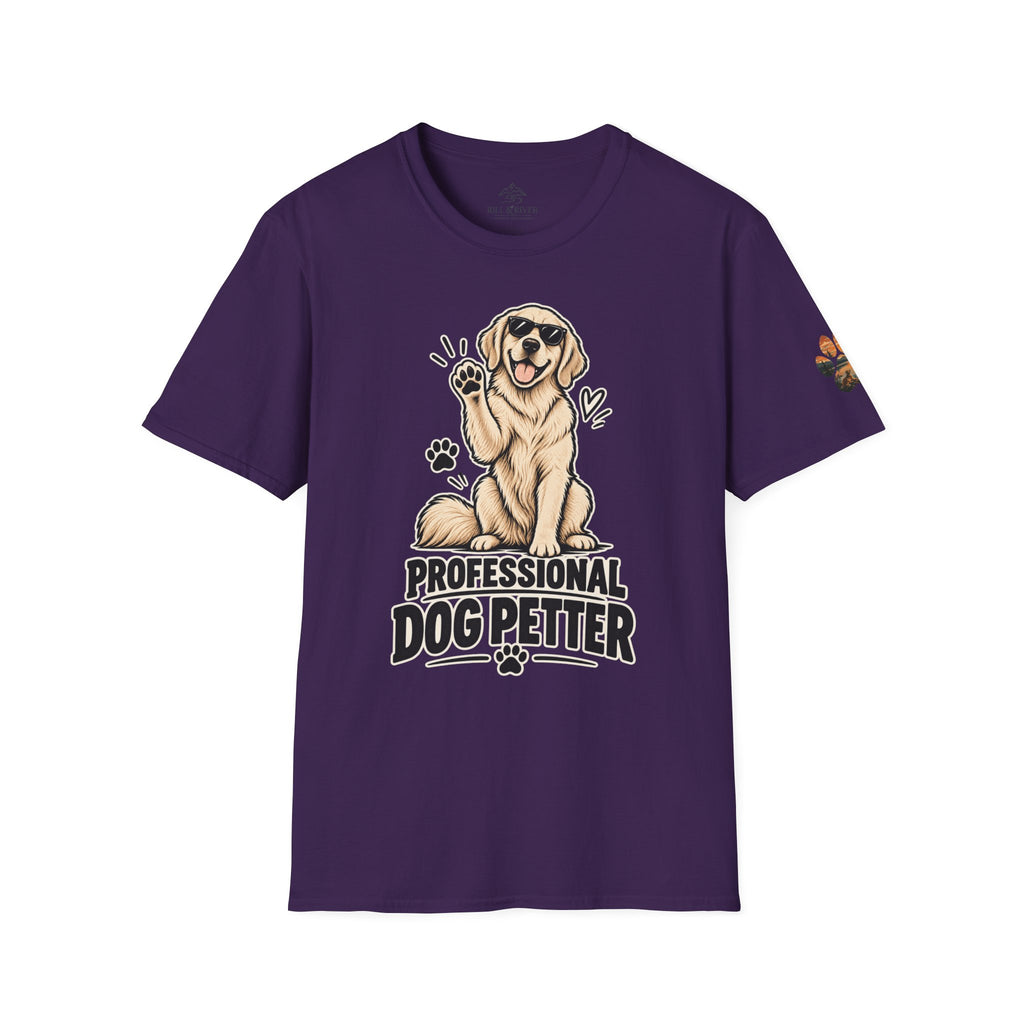 Professional Dog Petter T-Shirt — Cute Golden Retriever Paw Print Tee
