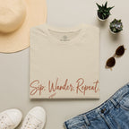 Sip, Wander, Repeat T-Shirt — Scenic Coffee & Mountain Travel Tee