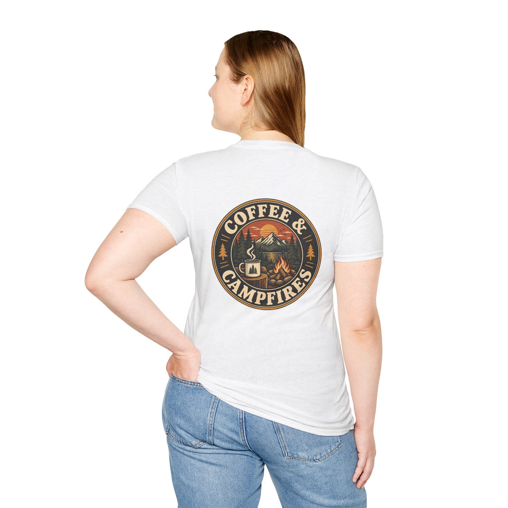 Coffee & Campfires T-Shirt — Vintage Outdoor Camping Graphic Tee