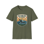 Christian Outdoors T-Shirt — "Wild and Free in Christ" Graphic