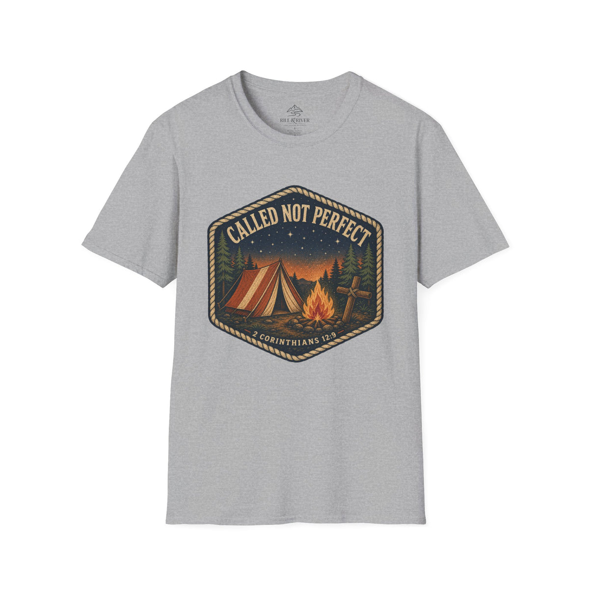 Called Not Perfect Camping T-Shirt – Christian Camping Campfire Design