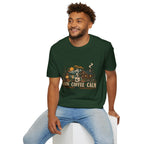 Cabin • Coffee • Calm T-Shirt — Rustic Cabin Coffee Graphic Tee