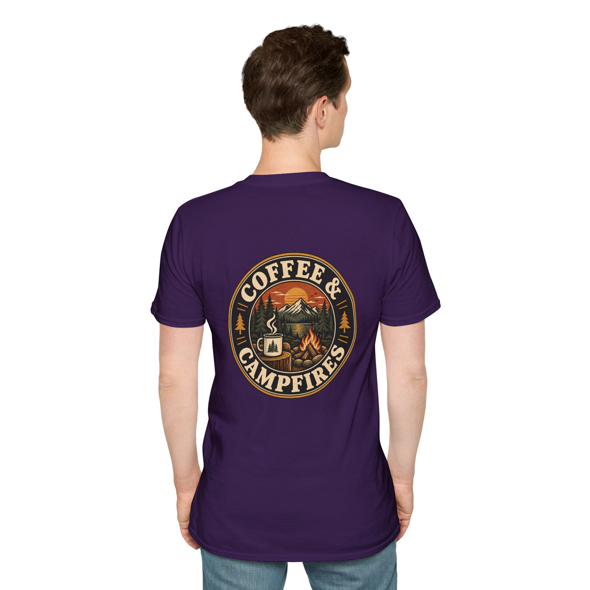 Coffee & Campfires T-Shirt — Vintage Outdoor Camping Graphic Tee