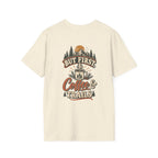 But First Coffee & Trails T-Shirt — Outdoor Coffee Lover Graphic Tee