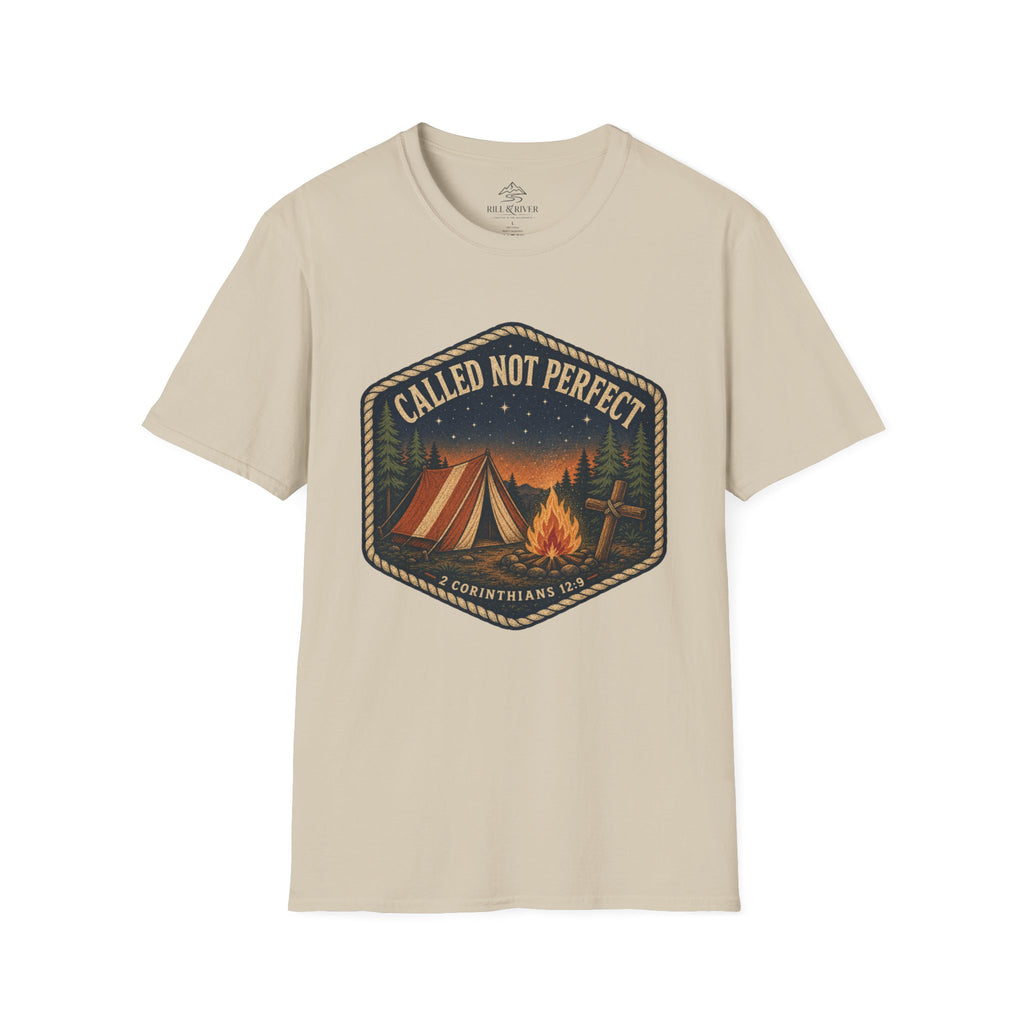 Called Not Perfect Camping T-Shirt – Christian Camping Campfire Design