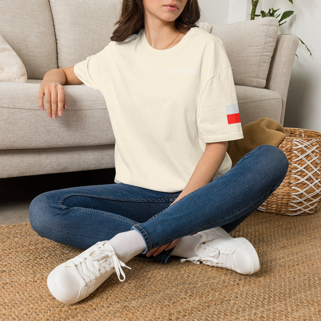 OCHRONA Security T‑Shirt — Polish Flag Sleeve Guard Tee