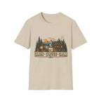 Cabin • Coffee • Calm T-Shirt — Rustic Cabin Coffee Graphic Tee