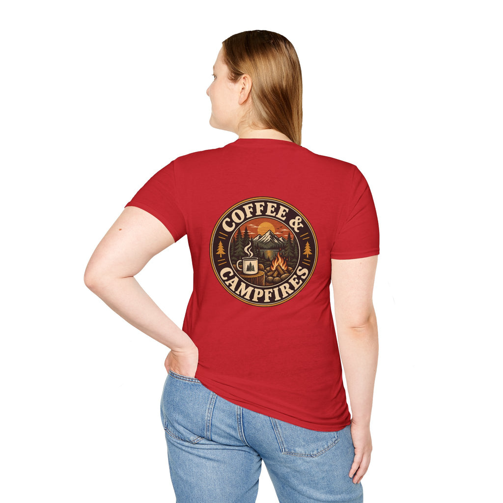 Coffee & Campfires T-Shirt — Vintage Outdoor Camping Graphic Tee