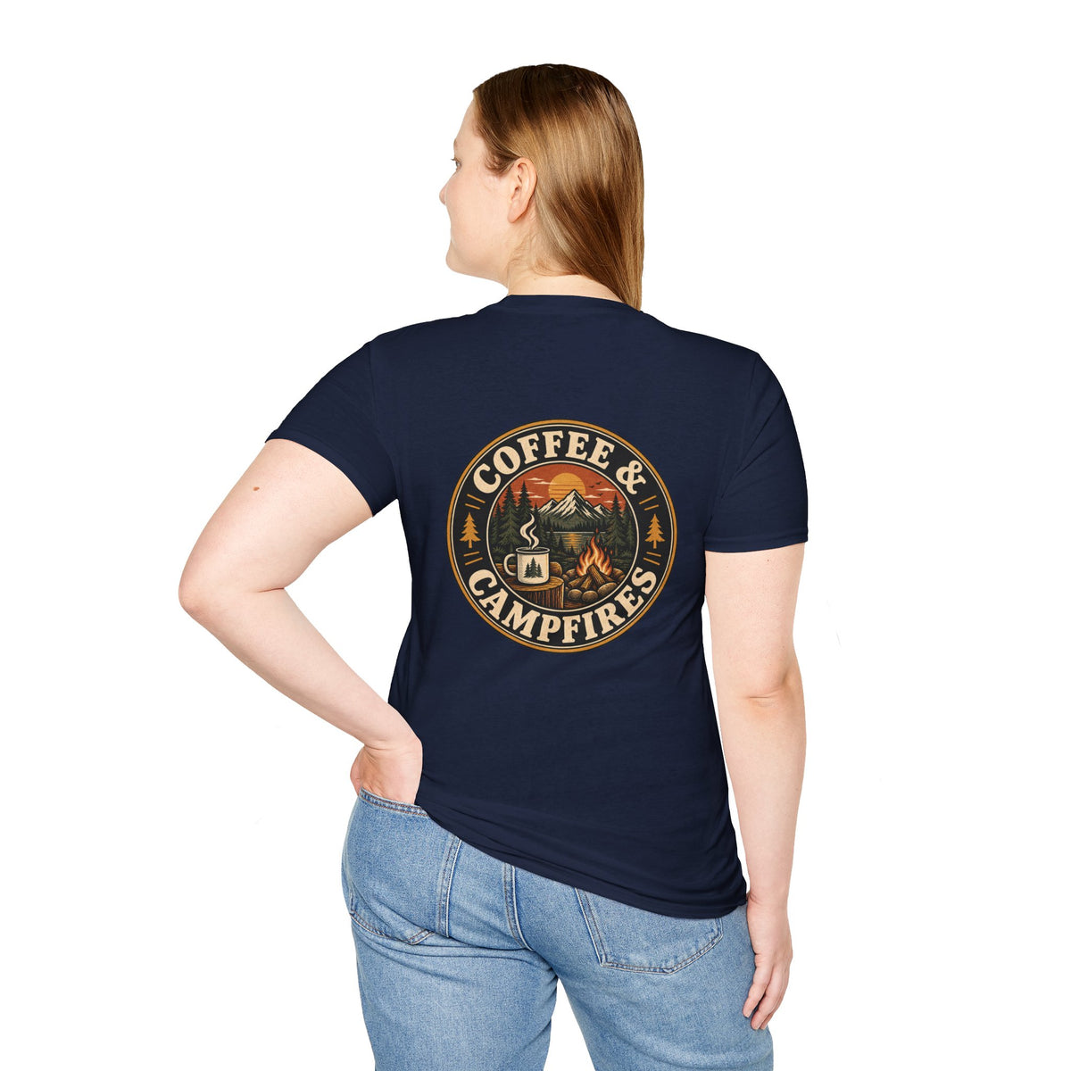 Coffee & Campfires T-Shirt — Vintage Outdoor Camping Graphic Tee