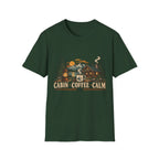 Cabin • Coffee • Calm T-Shirt — Rustic Cabin Coffee Graphic Tee