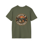 Coffee & Campfires T-Shirt — Vintage Outdoor Camping Graphic Tee