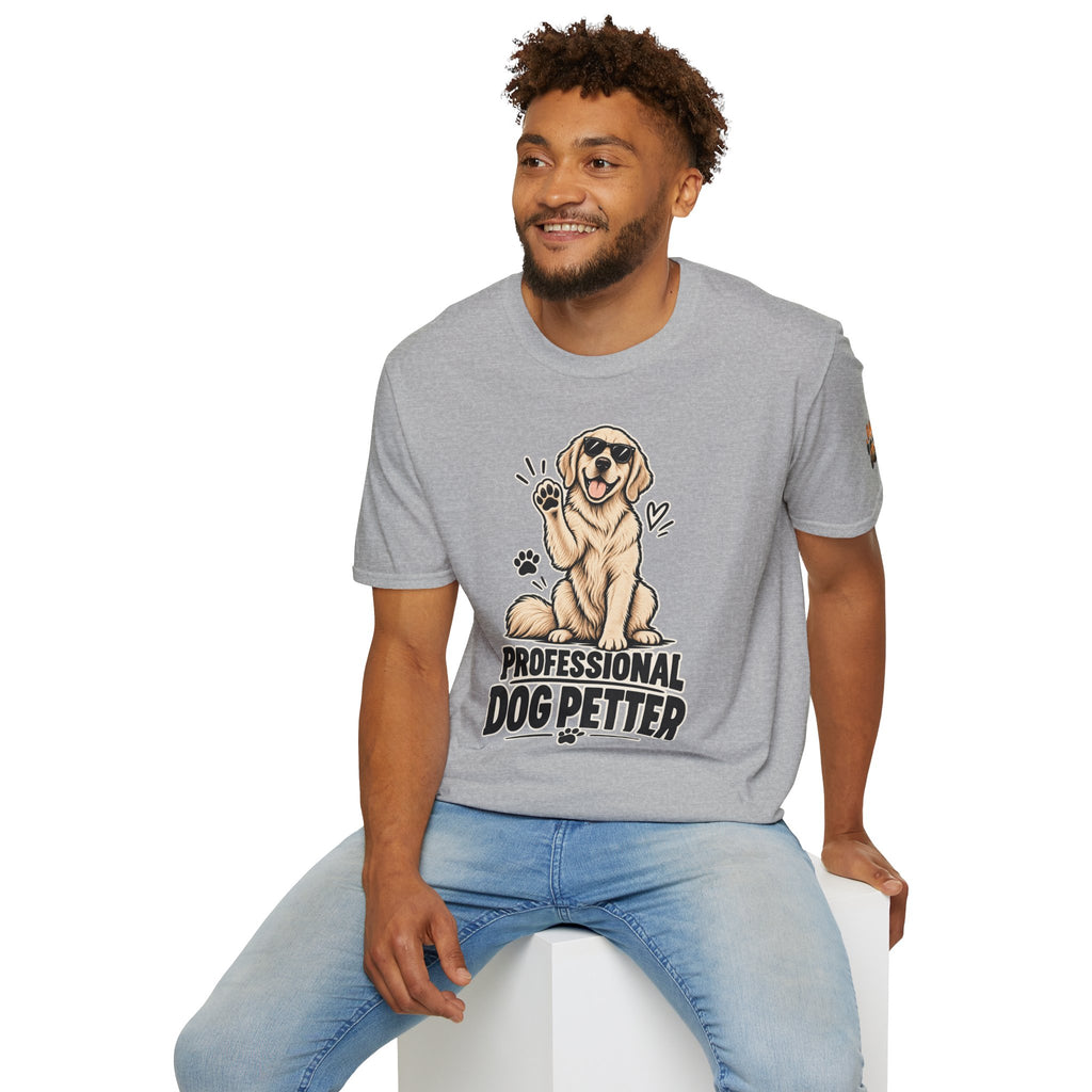 Professional Dog Petter T-Shirt — Cute Golden Retriever Paw Print Tee