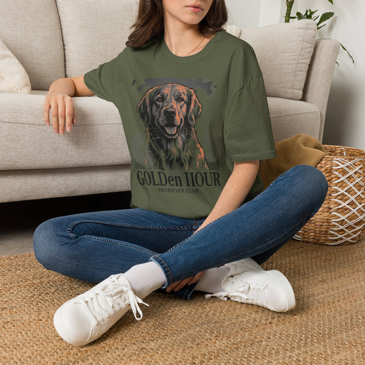 Golden Hour Retriever Club T-Shirt — Retro Dog Portrait Tee