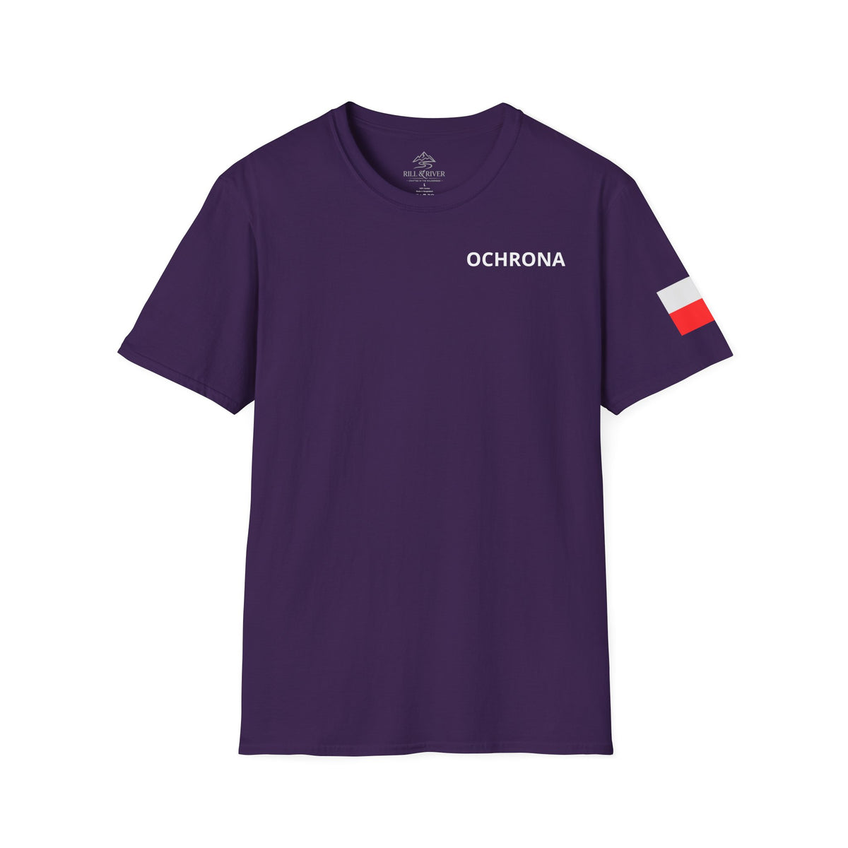 OCHRONA Security T‑Shirt — Polish Flag Sleeve Guard Tee