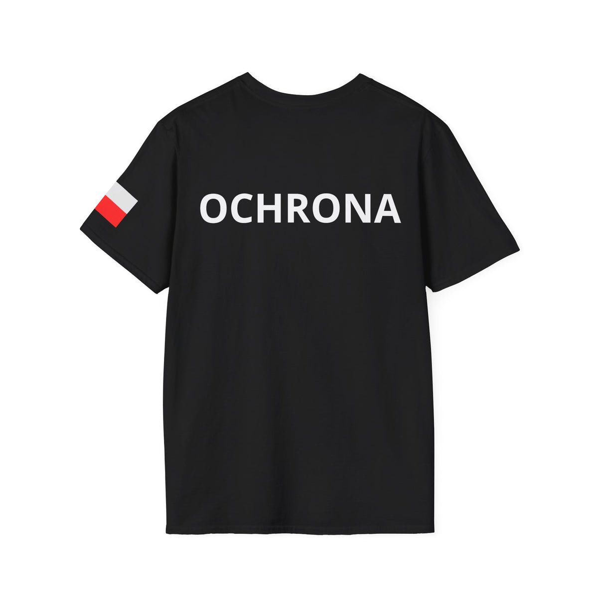 OCHRONA Security T‑Shirt — Polish Flag Sleeve Guard Tee