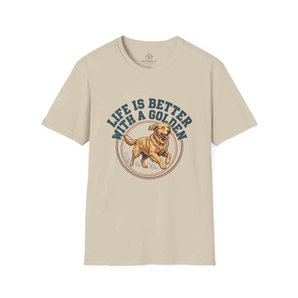 Copy of Life Is Better With a Golden T-Shirt — Golden Retriever Dog Lover Tee