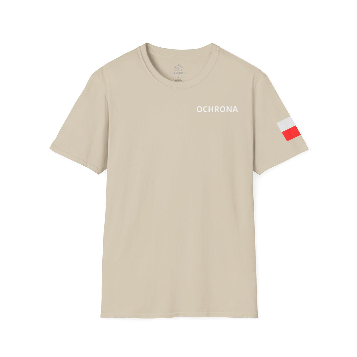 OCHRONA Security T‑Shirt — Polish Flag Sleeve Guard Tee